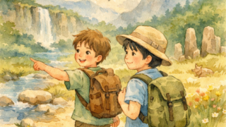 旅をする少年2人
